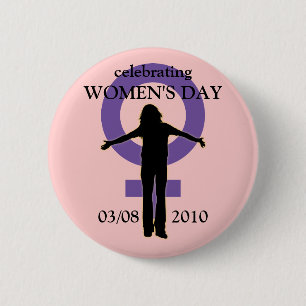 Badge Rond 5 Cm Bouton de silhouette du jour des femmes
