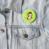 Badge Rond 5 Cm Bouton de singe (En situation)
