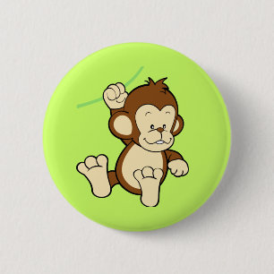 Badge Rond 5 Cm Bouton de singe