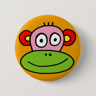 Badge Rond 5 Cm bouton de singe