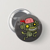 Badge Rond 5 Cm Bouton de singe de zombi (Devant & derrière)