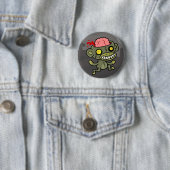 Badge Rond 5 Cm Bouton de singe de zombi (En situation)