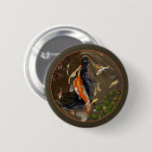 Badge Rond 5 Cm Bouton de sirène de Koi (Devant & derrière)