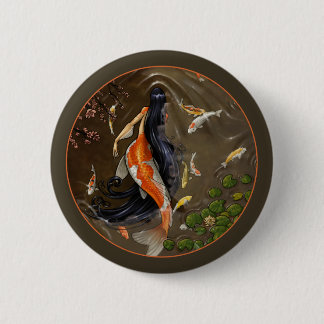 Badge Rond 5 Cm Bouton de sirène de Koi
