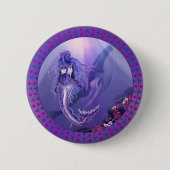 Badge Rond 5 Cm Bouton de sirène d'océan violet (Devant)