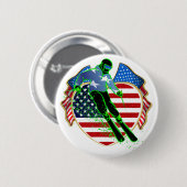 BADGE ROND 5 CM BOUTON DE SKI USA (Devant & derrière)