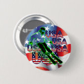 BADGE ROND 5 CM BOUTON DE SKI USA (Devant & derrière)
