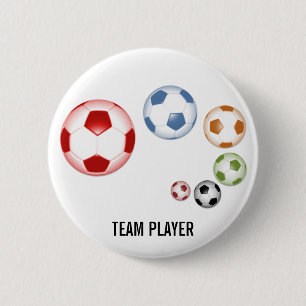 Badge Rond 5 Cm Bouton de soccer multicolore (football)
