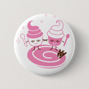 Badge Rond 5 Cm Bouton de soeurs de yogourt glacé