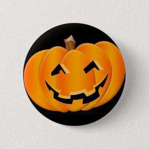 Badge Rond 5 Cm Bouton de sourire de citrouille de Halloween