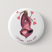 Badge Rond 5 Cm Bouton de sourire romantique amusant (Devant)