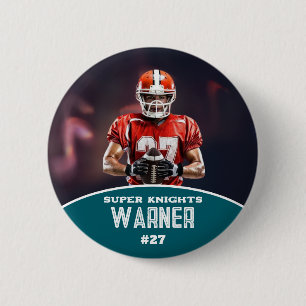 Badge Rond 5 Cm Bouton de sport avec photo et nom de football pers