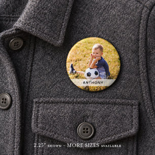 Badge Rond 5 Cm Bouton de sport avec photo personnalisée