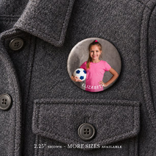 Badge Rond 5 Cm Bouton de sport avec photo personnalisée