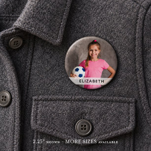 Badge Rond 5 Cm Bouton de sport avec photo personnalisée