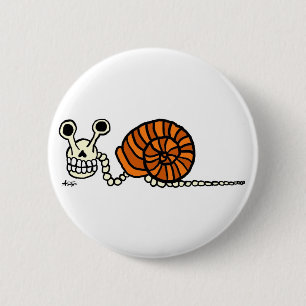 Badge Rond 5 Cm Bouton de squelette d'escargot