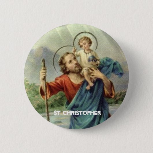 Badge Rond 5 Cm Bouton de St Christopher (Devant)
