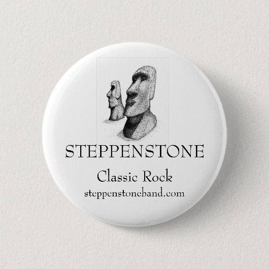 Badge Rond 5 Cm Bouton de Steppenstone Moai (Devant)