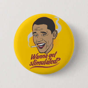 Badge Rond 5 Cm Bouton de stimulus d'Obama