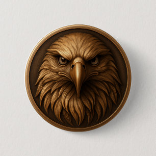 Badge Rond 5 Cm Bouton de style médaillon tête d'aigle royal 3D