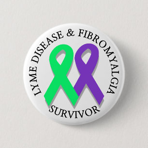 Badge Rond 5 Cm Bouton de survivant de la maladie de Lyme et de la