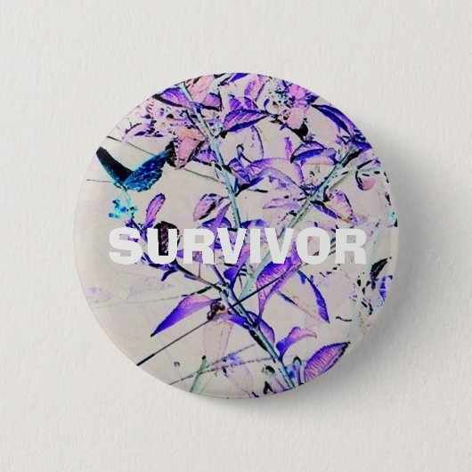 Badge Rond 5 Cm BOUTON de SURVIVANT (style de papillon de mod) (Devant)
