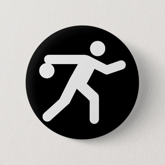 Badge Rond 5 Cm Bouton de symbole de bowling (Devant)