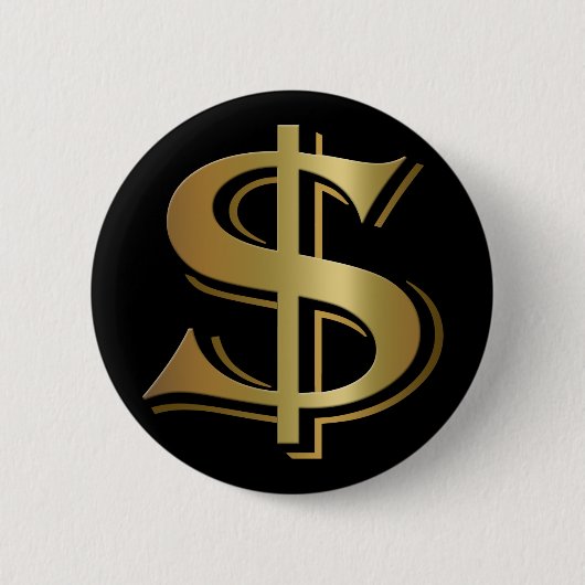 Badge Rond 5 Cm Bouton de symbole dollar (Devant)