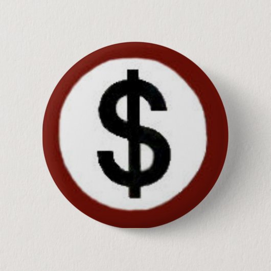 Badge Rond 5 Cm Bouton de symbole dollar (Devant)