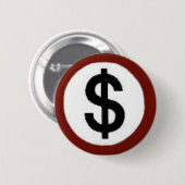 Badge Rond 5 Cm Bouton de symbole dollar (Devant & derrière)