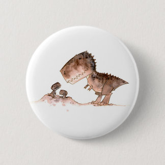 Badge Rond 5 Cm Bouton de T-Rex de maman