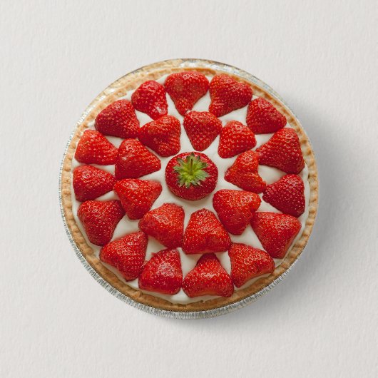 Badge Rond 5 Cm Bouton de tarte de fraise (Devant)