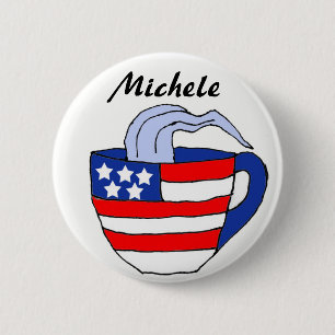 Badge Rond 5 Cm Bouton de tasse de thé de Michele Bachmann de BA