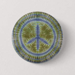 Badge Rond 5 Cm Bouton de teinture pour panneau de Paix Bleu et Ve