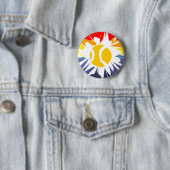 Badge Rond 5 Cm Bouton de tennis avec design de balle cool (En situation)