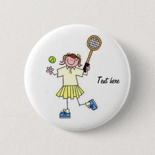 Badge Rond 5 Cm Bouton de tennis de filles