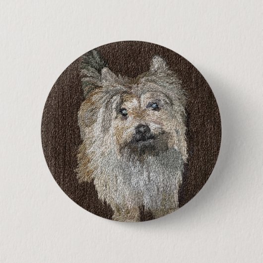 Badge Rond 5 Cm Bouton de Terrier de cairn (Devant)