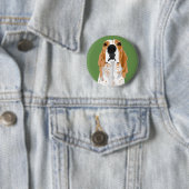 Badge Rond 5 Cm Bouton de tête de coonhound de Redtick (En situation)