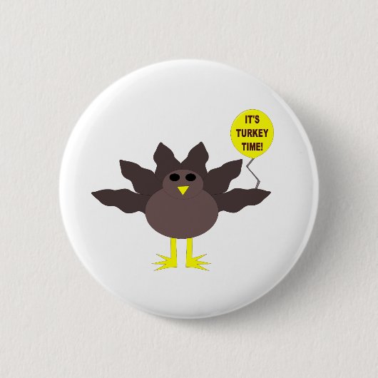 Badge Rond 5 Cm Bouton de Thanksgiving heure Turquie (Devant)
