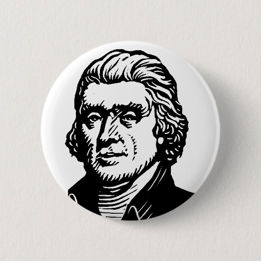 Badge Rond 5 Cm Bouton de Thomas Jefferson (Devant)