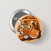 Badge Rond 5 Cm bouton de tigre (Devant & derrière)