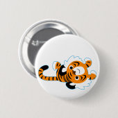 Badge Rond 5 Cm Bouton de tigre de dessin facile à porter (Devant & derrière)