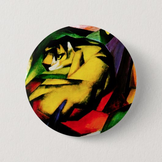 Badge Rond 5 Cm Bouton de tigre de Franz Marc (Devant)