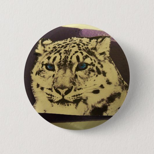 Badge Rond 5 Cm bouton de tigre de neige (Devant)