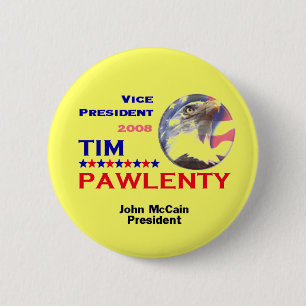 Badge Rond 5 Cm Bouton de Tim Pawlenty VP