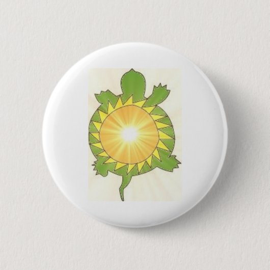 Badge Rond 5 Cm Bouton de tortue de Sunshell (Devant)