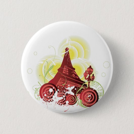 Badge Rond 5 Cm Bouton de Tour Eiffel (Devant)