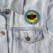 Badge Rond 5 Cm Bouton de tournesol (En situation)