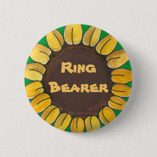 Badge Rond 5 Cm Bouton de tournesol de porteur d'alliances