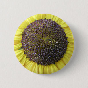 Badge Rond 5 Cm Bouton de tournesol jaune